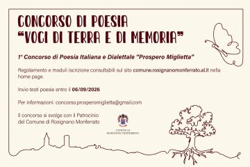 1° Concorso di Poesia italiana e dialettale “Voci di Terra e di Memoria” dedicato a Prospero Miglietta